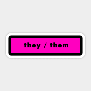 they / them - magenta Sticker